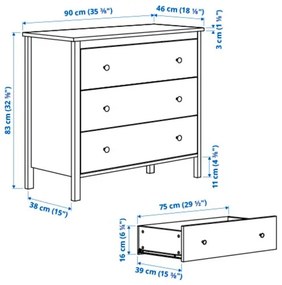 KOPPANG συρταριέρα με 3 συρτάρια 103.859.50