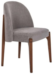 Καρέκλα Τραπεζαρίας Rammer HM9744.01 57x55x86cm Ύφασμα & Rubberwood Walnut-Grey Rubberwood,Fabric