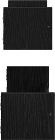 vidaXL Ράφι Τοίχου Επιτοίχιο 2 pcs Μαύρη Οξυά 60 x 16 x 14 cm