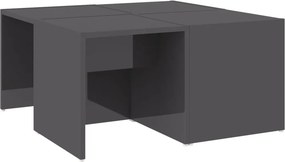 vidaXL Τραπεζάκια Σαλονιού 4 τεμ. Γυαλ. Γκρι 33x33x33 εκ. Επεξ. Ξύλο