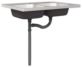 vidaXL Βάση νιπτήρα 2 pcs Γκρι 80 x 46 x 84.5 εκ. Επεξεργασμένο ξύλο