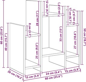 vidaXL Βοηθητικό ντουλάπι Artisan Oak 60 x 26 x 60 εκ.