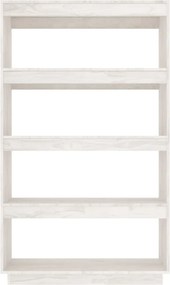 vidaXL Βιβλιοθήκη/Διαχωριστικό Χώρου Λευκό 80x35x135 εκ. Μασίφ Πεύκο
