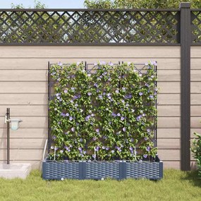vidaXL Γλάστρες Κήπου 1 τεμ Καφασωτό Γκρι 120 x 40 x 126 cm Πλαστικό