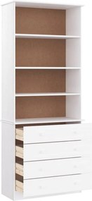 vidaXL Βιβλιοθήκη με Συρτάρια ALTA Λευκή 77x35x186,5 εκ. Μασίφ Πεύκο