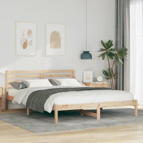 vidaXL Σκελετός Κρεβατιού Καφέ 160 x 220 cm Συμπαγές ξύλο πεύκου