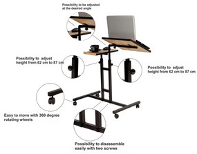 ΓΡΑΦΕΙΟ ΡΥΘΜΙΖΟΜΕΝΟ ΓΙΑ LAPTOP HM8977.01 67x45,4x62-87 εκ. - Μέταλλο - HM8977.01