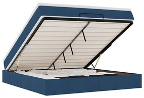 Οθωμανικό κρεβάτι με στρώμα μπλε 180x200cm ύφασμα 3311133