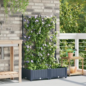vidaXL Γλάστρα Κήπου με Πλέγμα 2 τεμ Γκρι 80x40x125,5 εκ