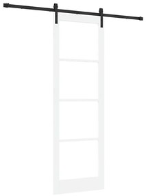 vidaXL Συρόμενη Πόρτα Χειροκίνητος Λευκό 78 x 232 cm Ξύλο και μέταλλο