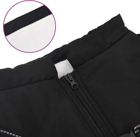 vidaXL Μπουφάν Σκύλου Μαύρο L44 Φλις και Πολυεστέρας