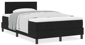 vidaXL Κρεβάτι Box Spring με Στρώμα Μαύρο 120x190 εκ. Ύφασμα
