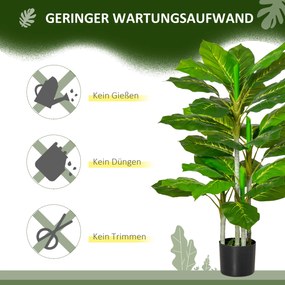 Τεχνητό δέντρο 95 cm, τεχνητό φυτό με 33 φύλλα, γλάστρα για σαλόνι