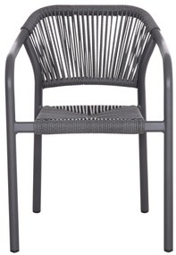 Καρέκλα LUCCI C6266.01 Σκούρο Γκρί Αλουμινίου με P.E. Rattan 58x56x79Υ εκ. 58x56x79 εκ.