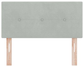 vidaXL LED Κεφαλάρι Με Κουμπιά Σατέν Ανοιχτό Γκρι 80 εκ Βελούδινο