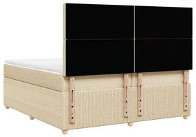 ΚΡΕΒΑΤΙ BOXSPRING ΜΕ ΣΤΡΩΜΑ ΚΡΕΜ 200X200 ΕΚ. ΥΦΑΣΜΑΤΙΝΟ 3294482