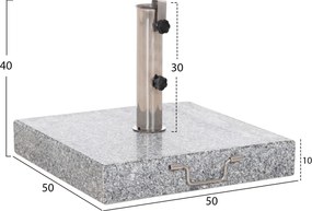 ΒΑΣΗ ΟΜΠΡΕΛΑΣ ΓΡΑΝΙΤΗ 60KG ΜΕ ΧΕΡΟΥΛΙ &amp; ΡΟΔΕΣ HM6565--ΣΩΛΗΝΑΣ ΔΙΑΜΕΤΡΟΥ Φ58