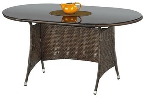 Τραπέζι εξωτερικού χώρου Houston 239, 74x90cm, Μαύρο, Σκούρο καφέ, Πλαστικό ψάθινο