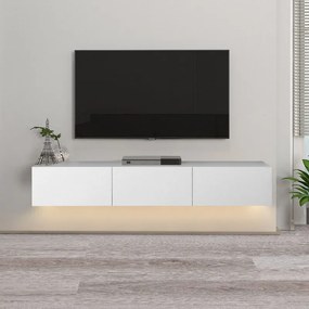 Έπιπλο τηλεόρασης επιτοίχιο Damla Megapap από μελαμίνη με LED χρώμα λευκό 180x29,5x29,5εκ. - Μελαμίνη - GP042-0169,1