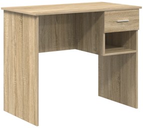 vidaXL Γραφείο με Αποθήκευση Δρυός Sonoma 90x49.5x75 εκ. Κατασκευασμένο ξύλο