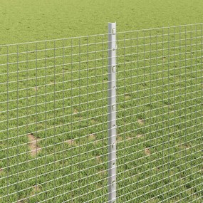 vidaXL Συρματόπλεγμα με Στυλίς 10 x 1 m Γαλβανισμένος Χάλυβας Ασημί