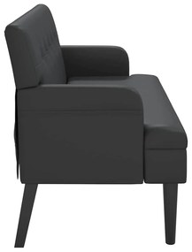 vidaXL Παγκάκι με Πλάτη Μαύρο 112x65,5x75 εκ. από Συνθετικό Δέρμα