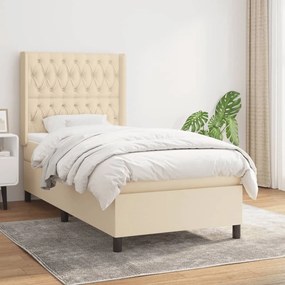 ΚΡΕΒΑΤΙ BOXSPRING ΜΕ ΣΤΡΩΜΑ ΚΡΕΜ 100 X 200 ΕΚ. ΥΦΑΣΜΑΤΙΝΟ 3131654