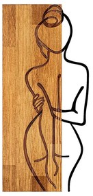 Διακοσμητικό Τοίχου Kelesipo Ξύλο Πεύκου Φυσικό με Μαύρο Μέταλλο 27x3x58εκ. 27x3x58 εκ.