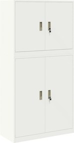 vidaXL Ντουλάπι αποθήκευσης 2 τμχ. Λευκό 90 x 40 x 175 εκ Ατσάλι