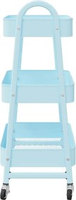 vidaXL Τρόλεϊ αποθήκευσης 3 Επίπεδα Μπλε 42x41,5x77 εκ. Ατσάλι