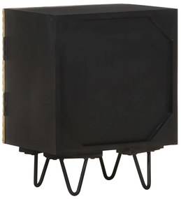 vidaXL Κομοδίνο 40 x 30 x 50 εκ. Ορειχάλκινη Πρόσοψη Μασίφ Ξύλο Μάνγκο