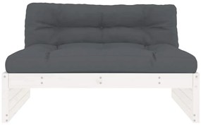 vidaXL Καναπές Μεσαίος Λευκός 120 x 80 εκ. από Μασίφ Ξύλο Πεύκου