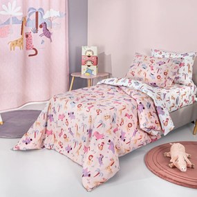 Σεντόνια Μονά (Σετ) Guy Laroche Jungle Pink Ροζ ΧΩΡΙΣ ΛΑΣΤΙΧΟ 165x250