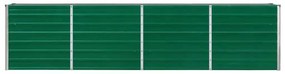 vidaXL Ζαρντινιέρα Ψηλή Πράσινη 320x40x77 εκ. Γαλβανισμένος Χάλυβας