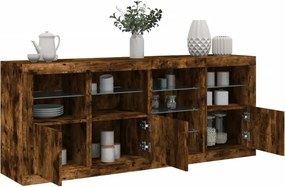 vidaXL Μπουφές με LED Καπνιστή Δρυς 164 x 37 x 67 εκ.