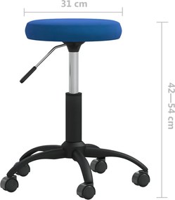 vidaXL Περιστρεφόμενη καρέκλα γραφείου μπλε βελούδο