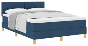 vidaXL Κρεβάτι με ελαστική βάση με στρώμα Μπλε 140x190 εκ. Ύφασμα
