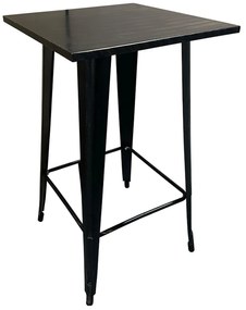 Τραπέζι Bar ArteLibre Βιομηχανικού Τύπου Vintage ARTEKTO Μαύρο Αντικέ Μέταλλο/Ξύλο 60x60x103cm