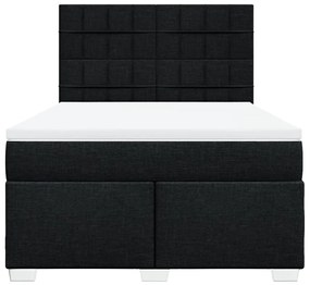 Κρεβάτι Boxspring με Στρώμα Μαύρο 160x200 εκ. Υφασμάτινο - Μαύρο