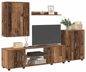 vidaXL Σετ 4 τεμαχίων για ντουλάπα τηλεόρασης 4 pcs Παλιό ξύλο
