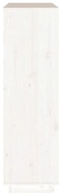 Ντουλάπι Ψηλό Λευκό 110,5x35x117 εκ. από Μασίφ Ξύλο Πεύκου - Λευκό
