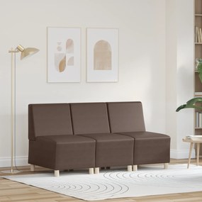 vidaXL Καθίσμα Σαλονιού 3 pcs Καφέ 55 x 74 x 82 εκ. Τεχνητό δέρμα