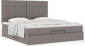 vidaXL Οθωμανικό κρεβάτι με στρώμα Taupe 180x200cm ύφασμα