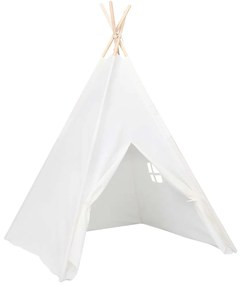 vidaXL Σκηνή Teepee Παιδική Λευκή 120x120x150 εκ. Peach Skin με Σάκο