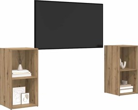 vidaXL Σετ επίπλου τηλεόρασης 2 τμχ. Artisan Oak Επεξεργασμένο Ξύλο