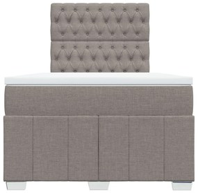 vidaXL Κρεβάτι Boxspring με Στρώμα Taupe 120x200 εκ. Υφασμάτινο