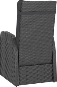 vidaXL Σετ Τραπεζαρίας Εξ. Χώρου 9 τεμ. Μαύρο Συνθ. Ρατάν με Μαξιλάρια