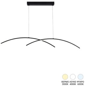 Φωτιστικό οροφής δίφωτο led Frenzie μέταλλο σε μαύρη απόχρωση 70x2x10εκ 70x2x10 εκ.