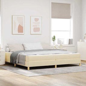 vidaXL Κρεβάτι με ελατήρια Κρέμα, Καφέ 200 x 200 cm
