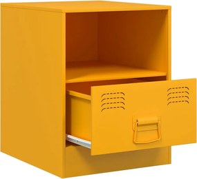 vidaXL Κομοδίνα 2 τεμ. Μουσταρδί 34,5 x 39 x 44 εκ. από Χάλυβα